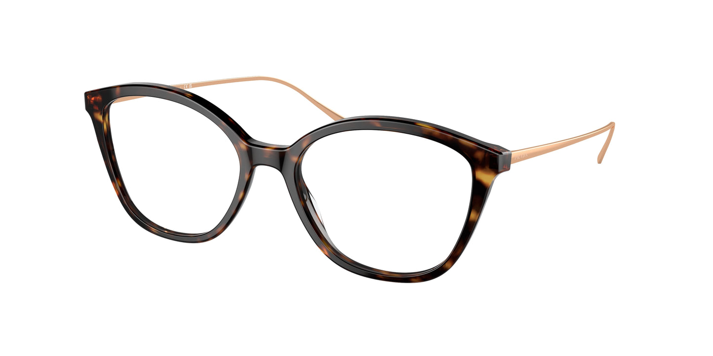 Prada CONCEPTUAL PR11VV Square Eyeglasses 2AU1O1-Havana 53-140-17 - Color Map Tortoise