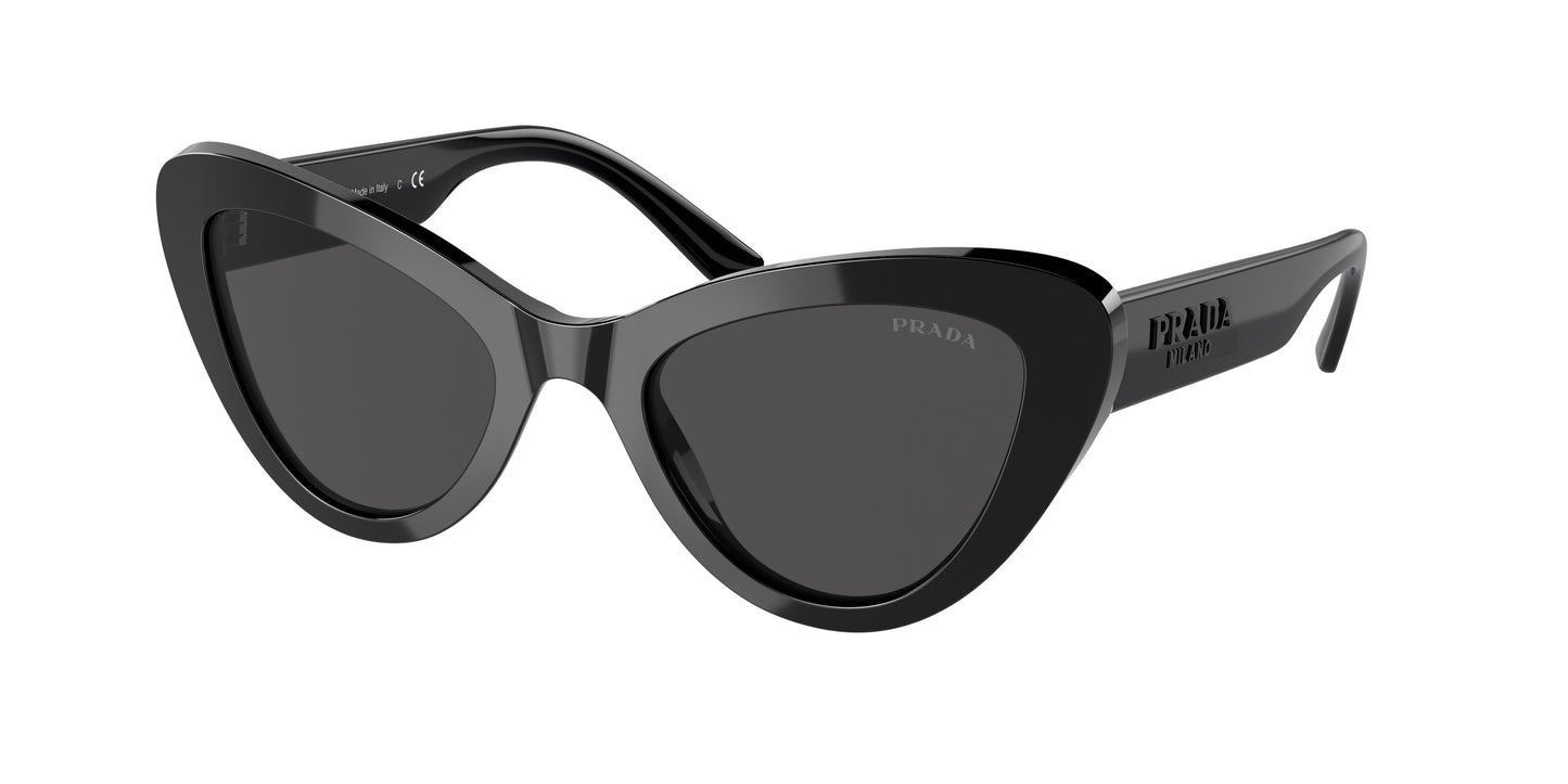 Prada PR13YS Cat Eye Sunglasses 1AB5S0-Black 52-140-21 - Color Map Black