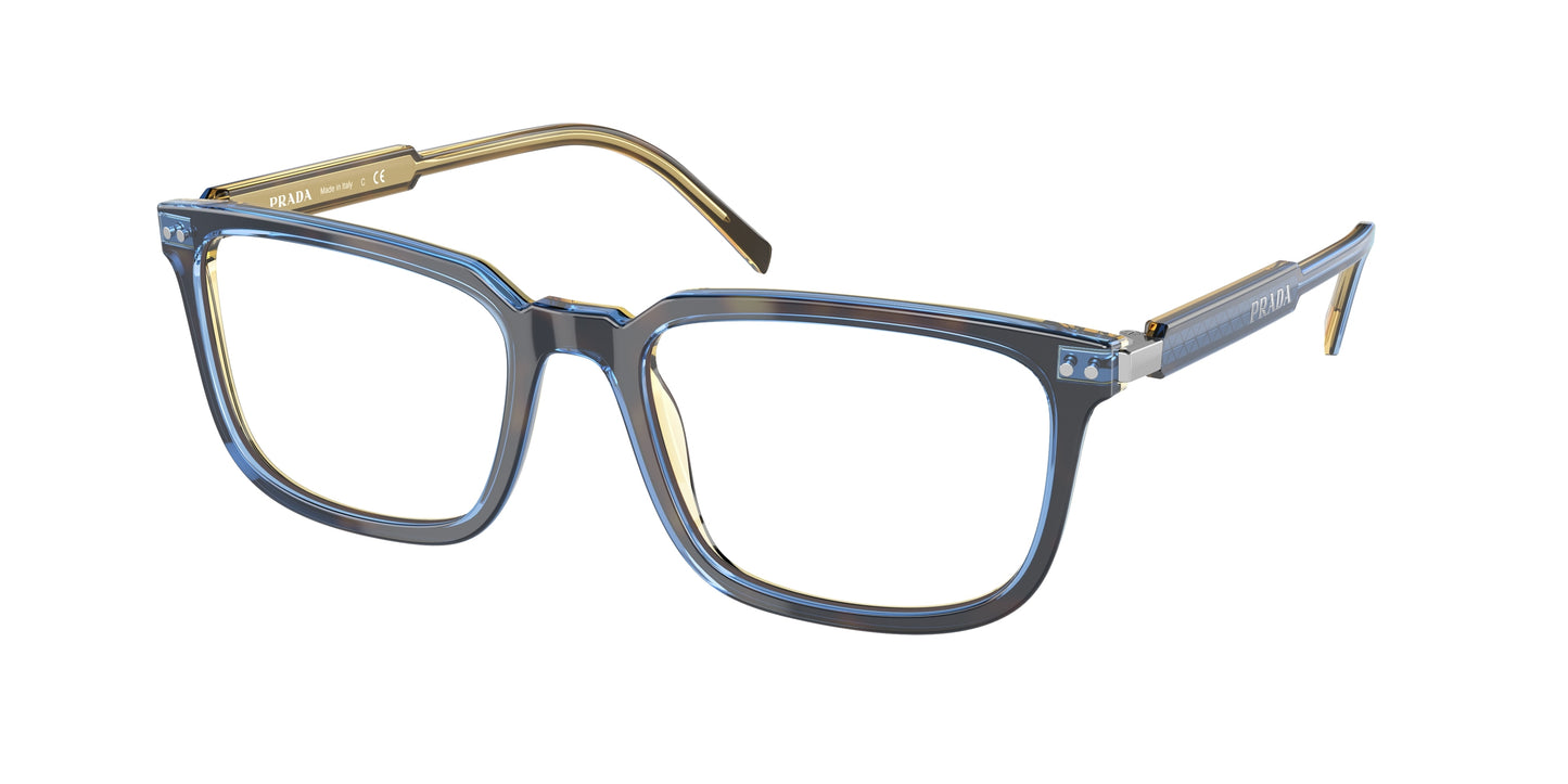 Prada PR13YVF Rectangle Eyeglasses ZXH1O1-Denim Tortoise 56-145-18 - Color Map Tortoise
