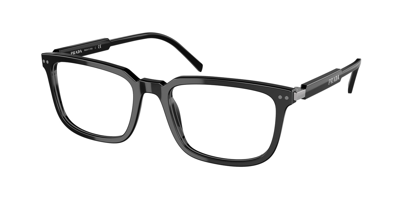 Prada PR13YV Rectangle Eyeglasses 1AB1O1-Black 55-140-19 - Color Map Black