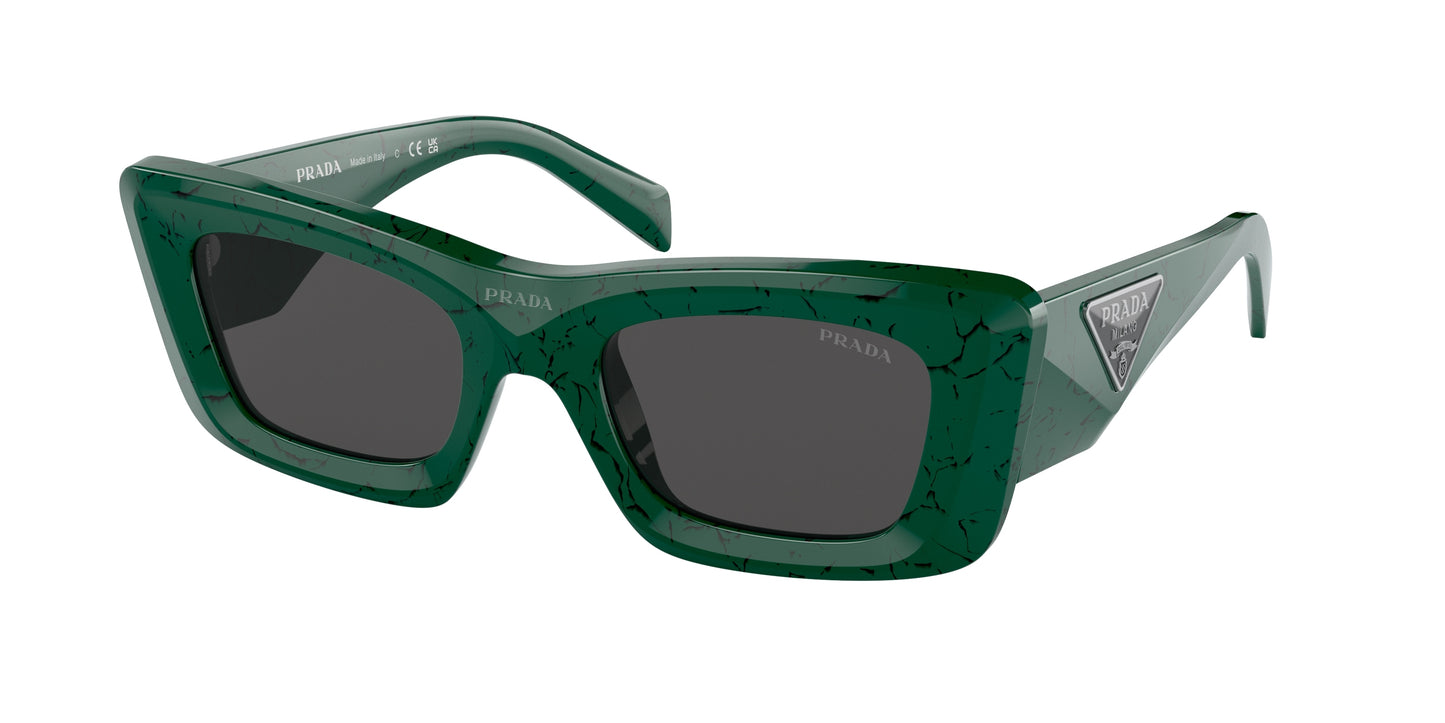 Prada PR13ZSF Cat Eye Sunglasses 16D5S0-Green Marble 52-140-20 - Color Map Green
