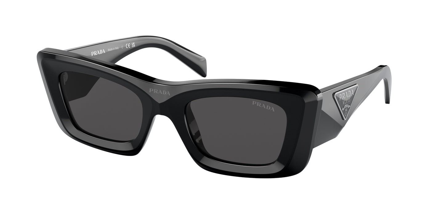 Prada PR13ZSF Cat Eye Sunglasses 1AB5S0-Black 52-140-20 - Color Map Black