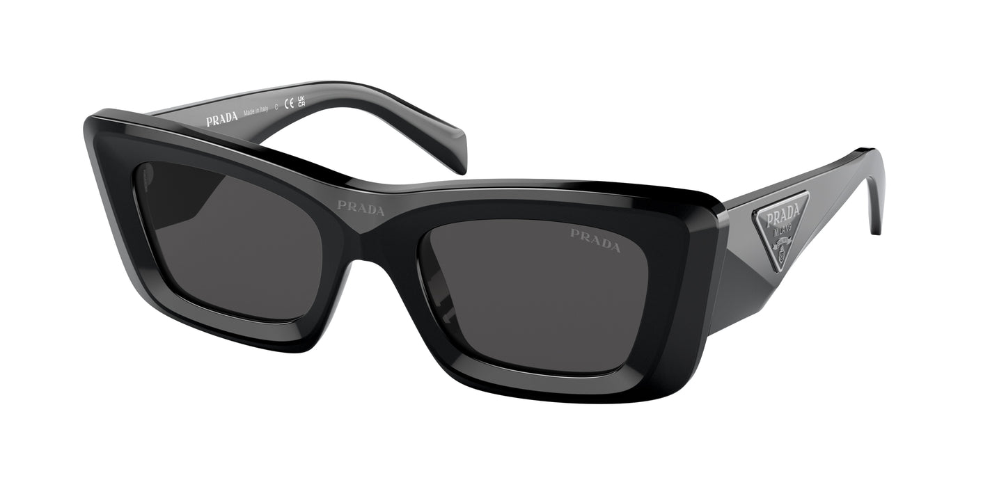 Prada PR13ZS Cat Eye Sunglasses 1AB5S0-Black 50-140-21 - Color Map Black