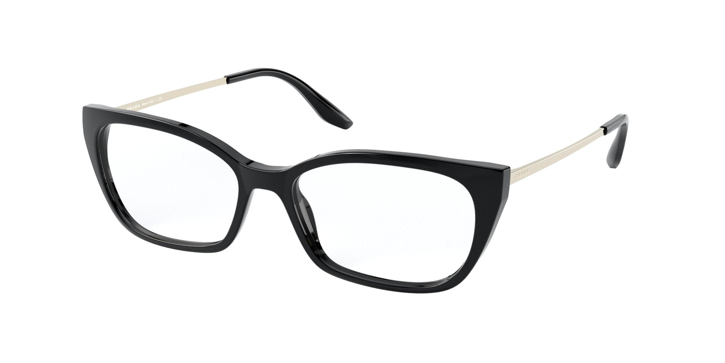 Prada PR14XV Cat Eye Eyeglasses 1AB1O1-Black 54-140-16 - Color Map Black