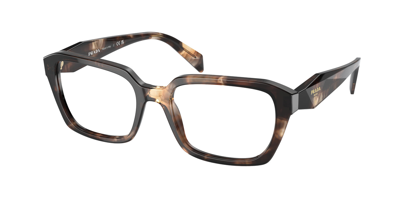 Prada PR14ZVF Irregular Eyeglasses 07R1O1-Havana 55-145-17 - Color Map Tortoise