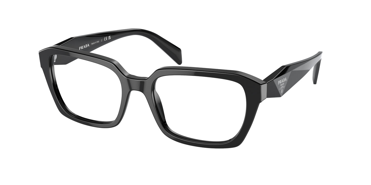 Prada PR14ZVF Irregular Eyeglasses 1AB1O1-Black 55-145-17 - Color Map Black