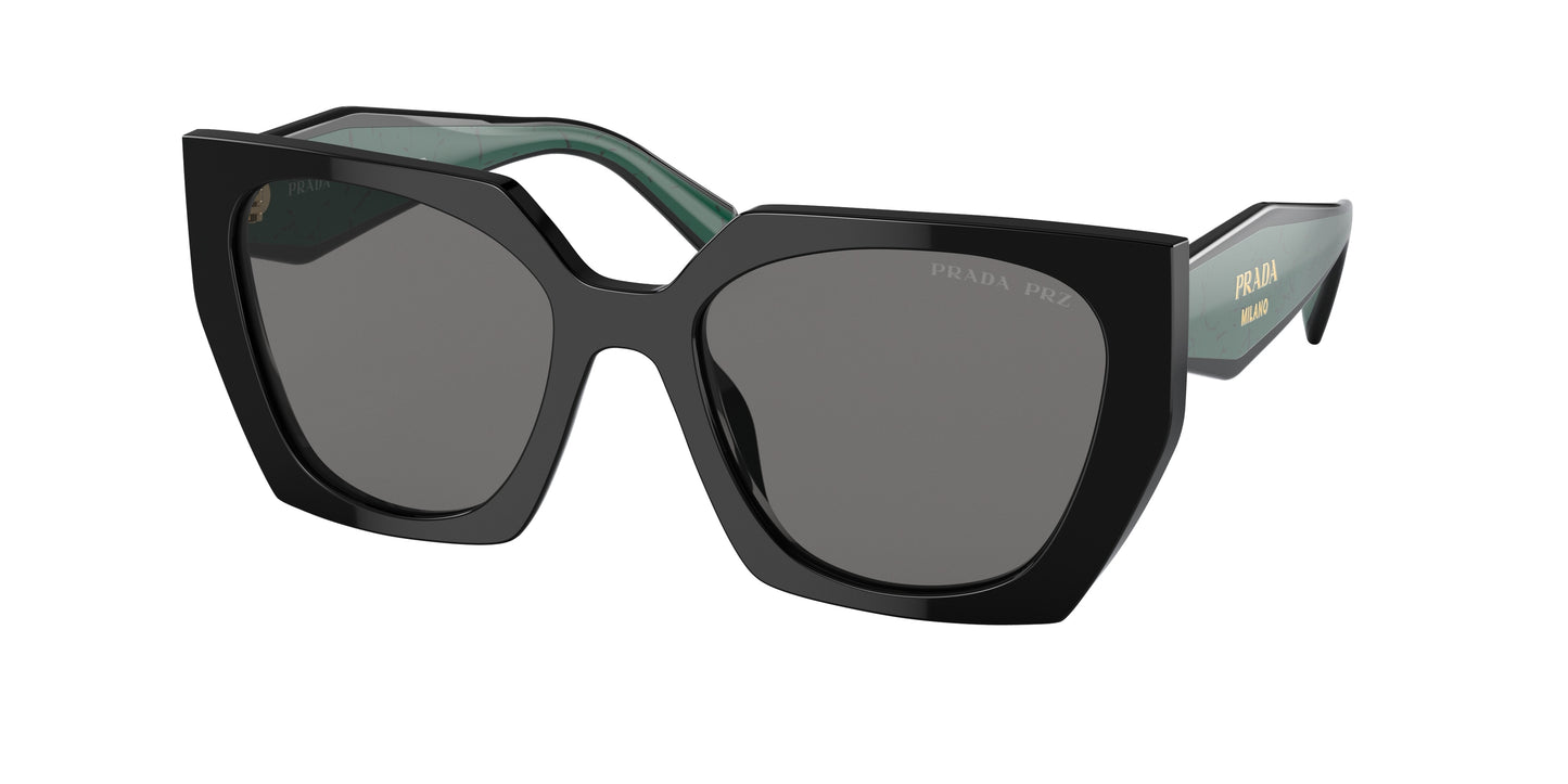 Prada PR15WS Rectangle Sunglasses 1AB5Z1-Black 54-140-19 - Color Map Black