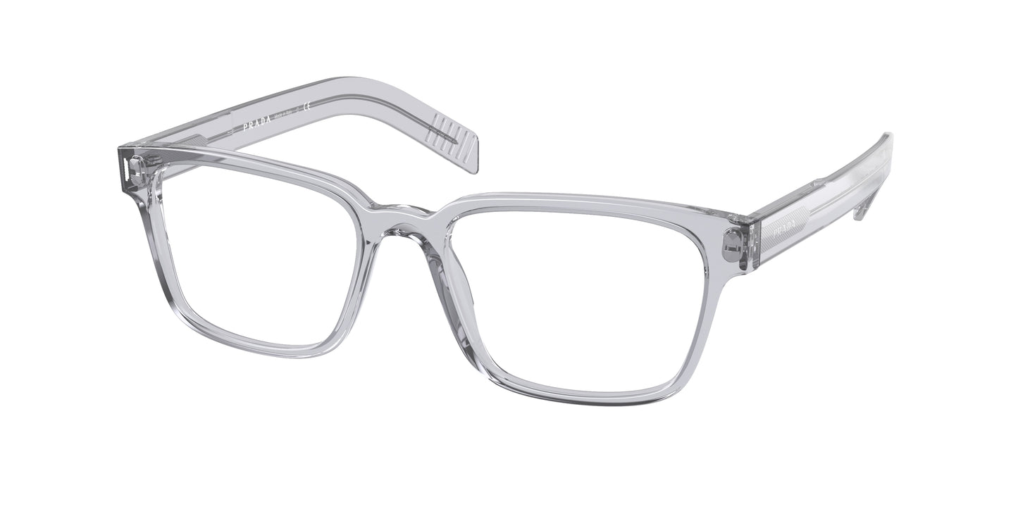 Prada PR15WV Rectangle Eyeglasses U431O1-Grey Crystal 53-145-18 - Color Map Grey