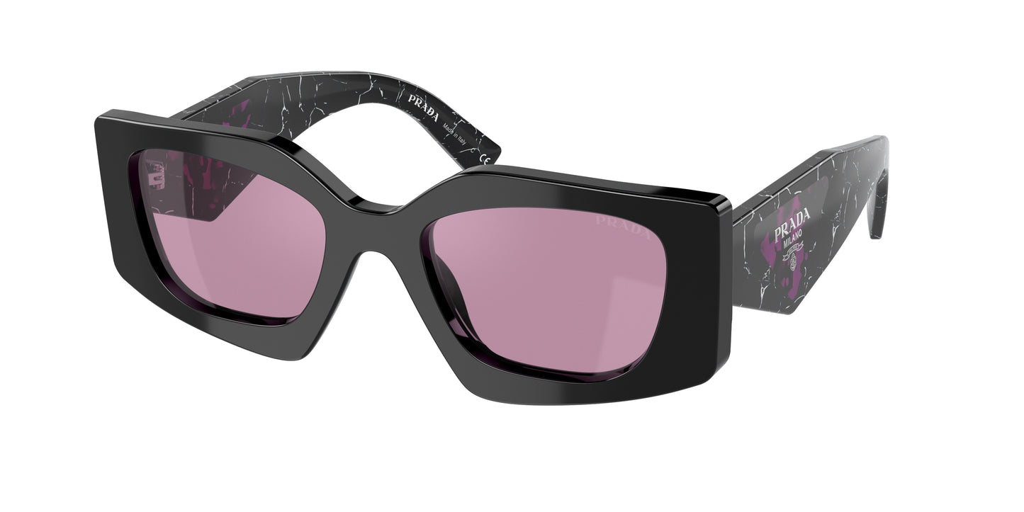 Prada PR15YSF Irregular Sunglasses 1AB07Q-Black 52-140-21 - Color Map Black