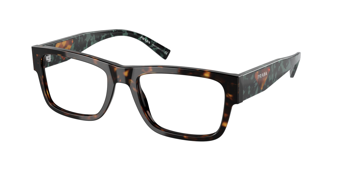 Prada PR15YVF Rectangle Eyeglasses 23B1O1-Havana 56-145-18 - Color Map Tortoise