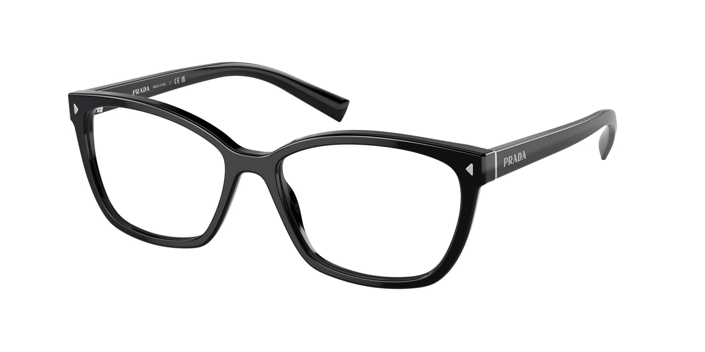 Prada PR15ZVF Rectangle Eyeglasses 1AB1O1-Black 57-145-15 - Color Map Black