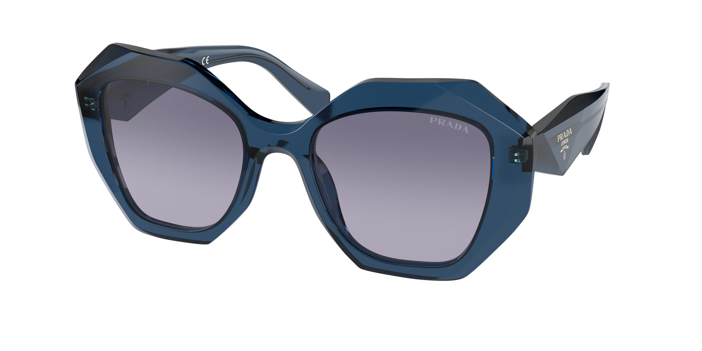 Prada PR16WS Irregular Sunglasses 08Q08I-Blue Transparent 53-145-20 - Color Map Blue