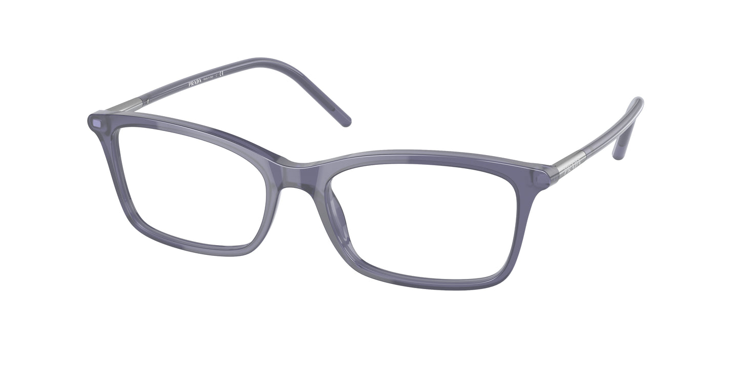 Prada PR16WV Rectangle Eyeglasses 06M1O1-Crystal Bluette 54-140-17 - Color Map Blue