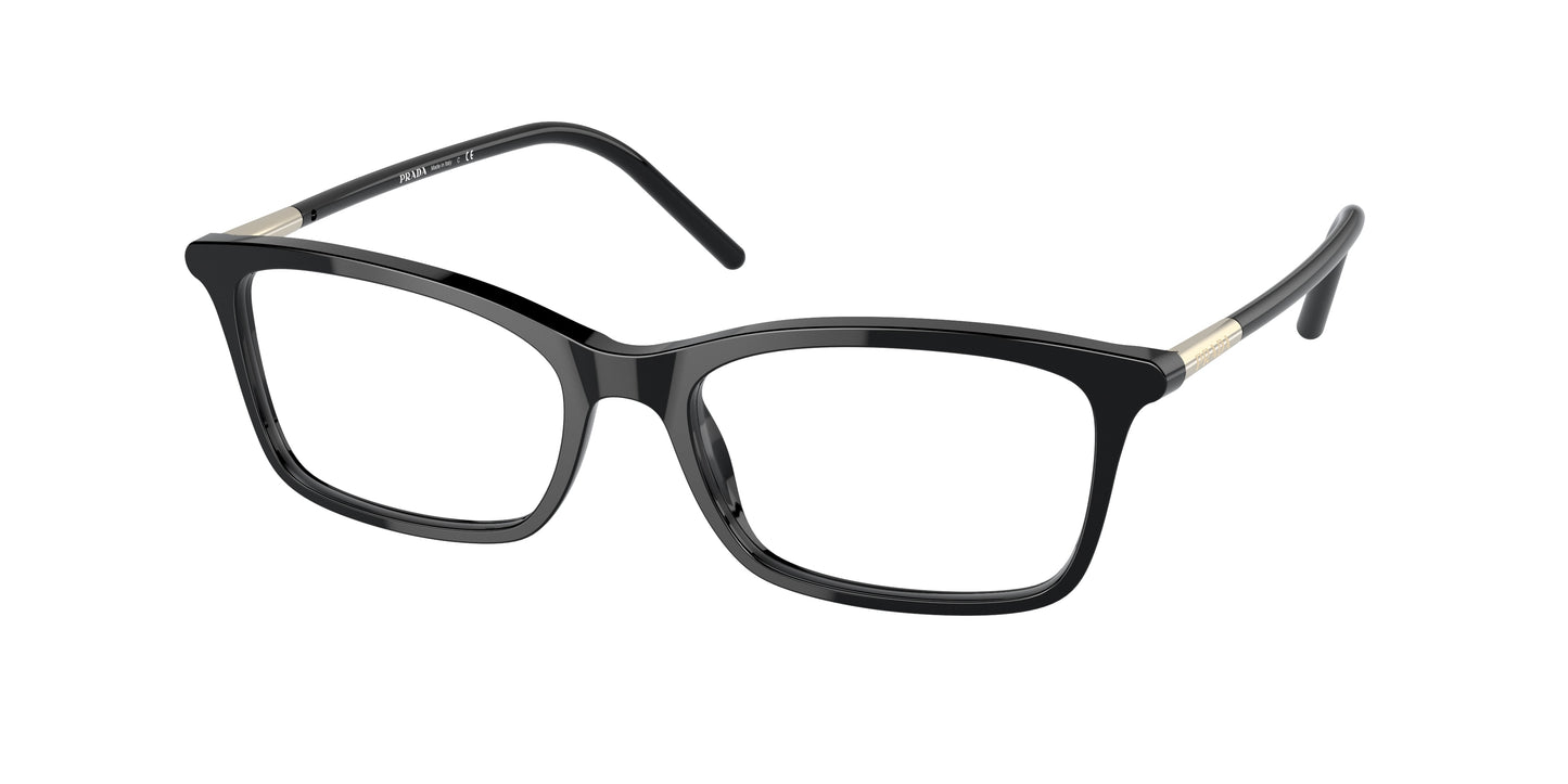 Prada PR16WV Rectangle Eyeglasses 1AB1O1-Black 54-140-17 - Color Map Black