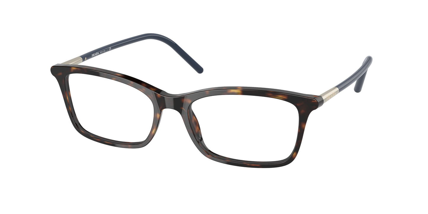Prada PR16WV Rectangle Eyeglasses 2AU1O1-Tortoise 52-140-17 - Color Map Tortoise