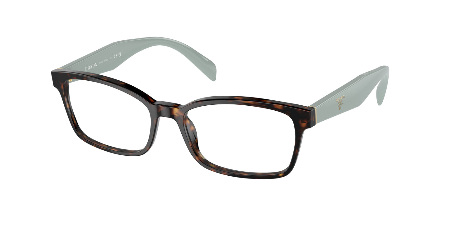 Prada HERITAGE PR18TV Rectangle Eyeglasses 2AU1O1-Havana 53-140-16 - Color Map Tortoise