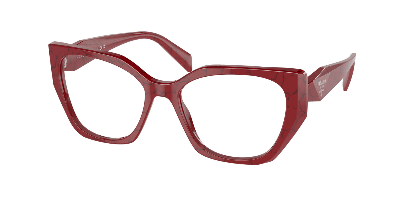 Prada PR18WV Irregular Eyeglasses 15D1O1-Etruscan Marble 54-145-17 - Color Map Red