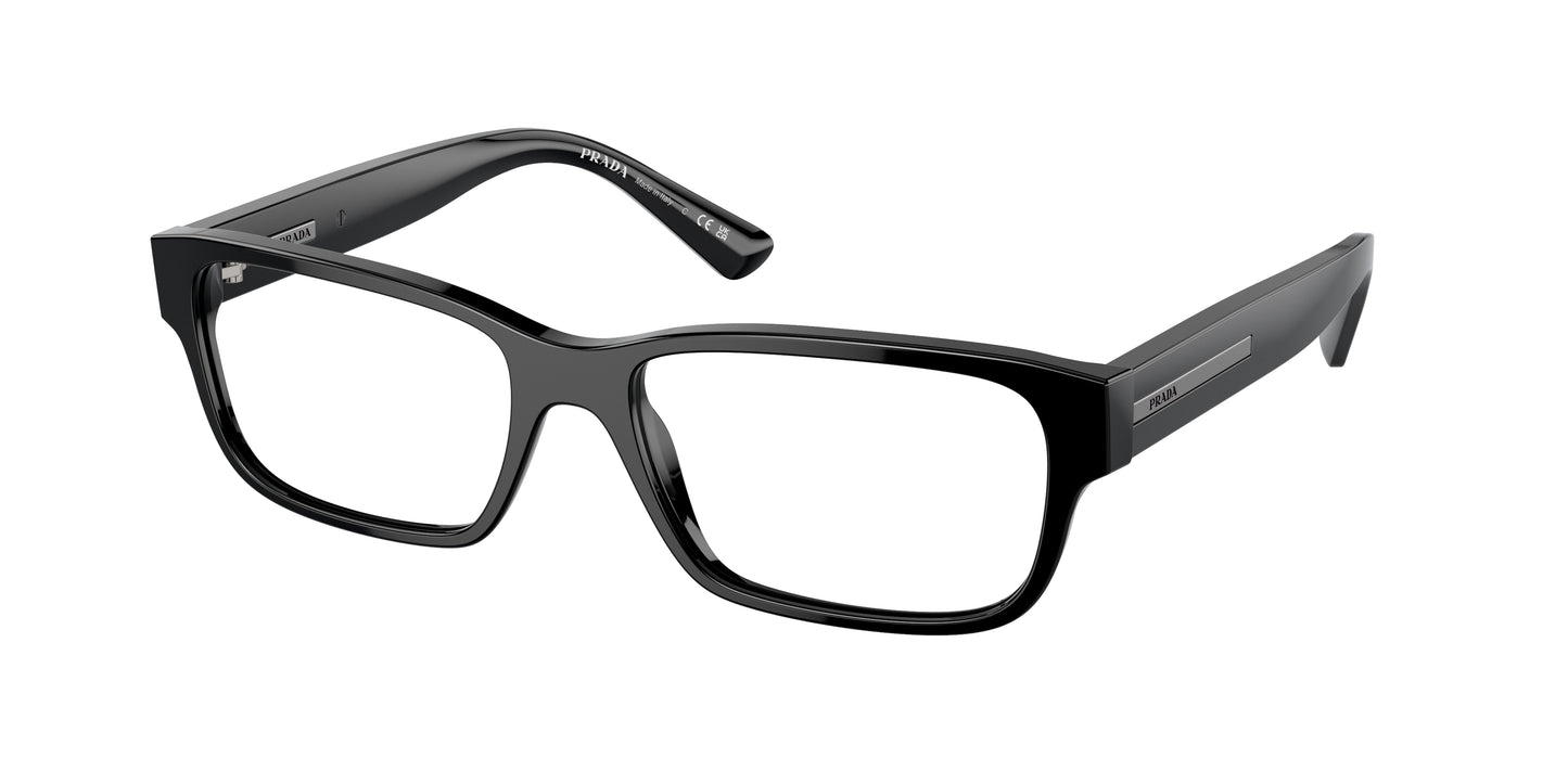 Prada PR18ZV Pillow Eyeglasses 1AB1O1-Black 56-140-17 - Color Map Black