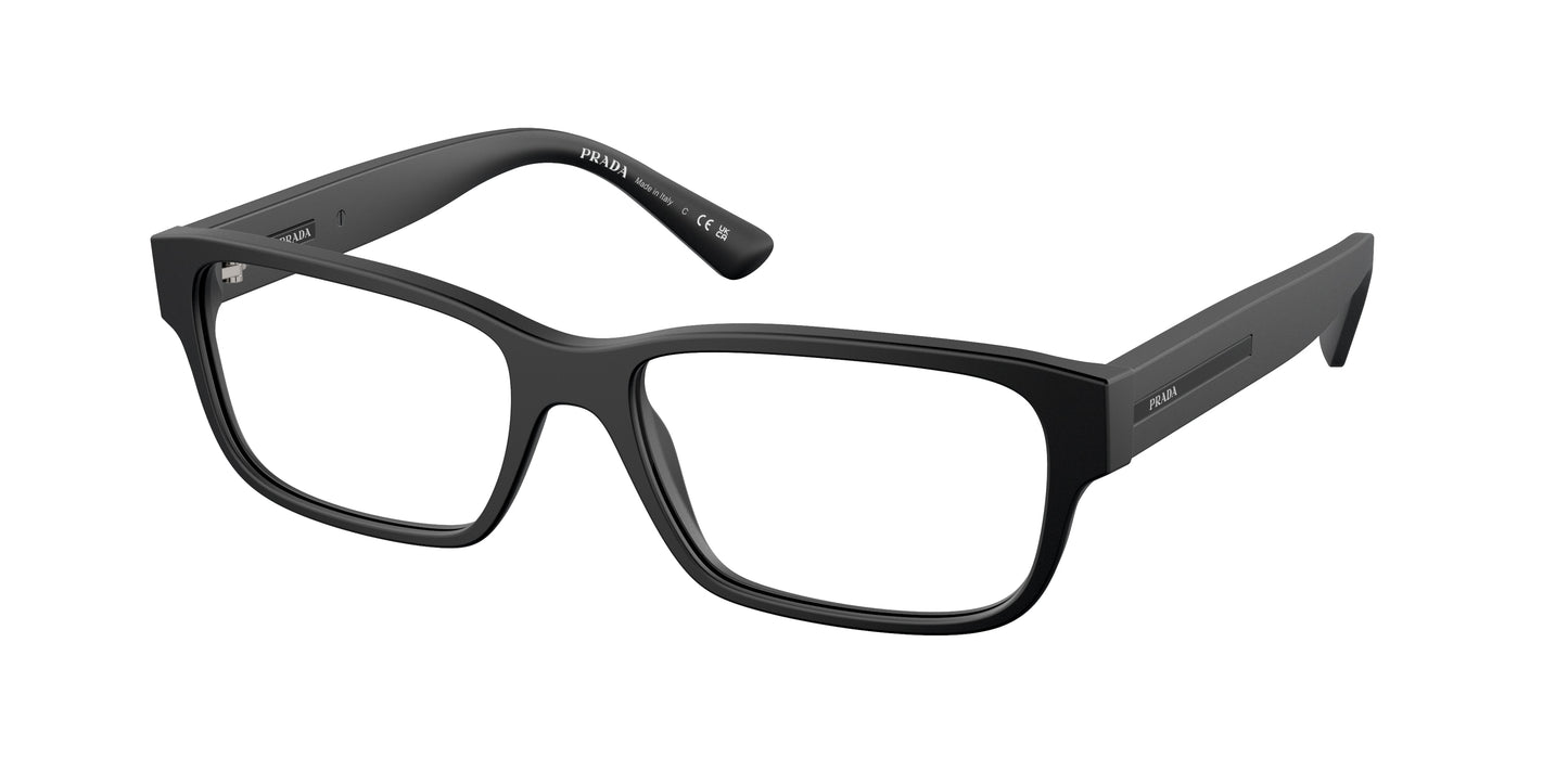 Prada PR18ZV Pillow Eyeglasses 1BO1O1-Matte Black 56-140-17 - Color Map Black