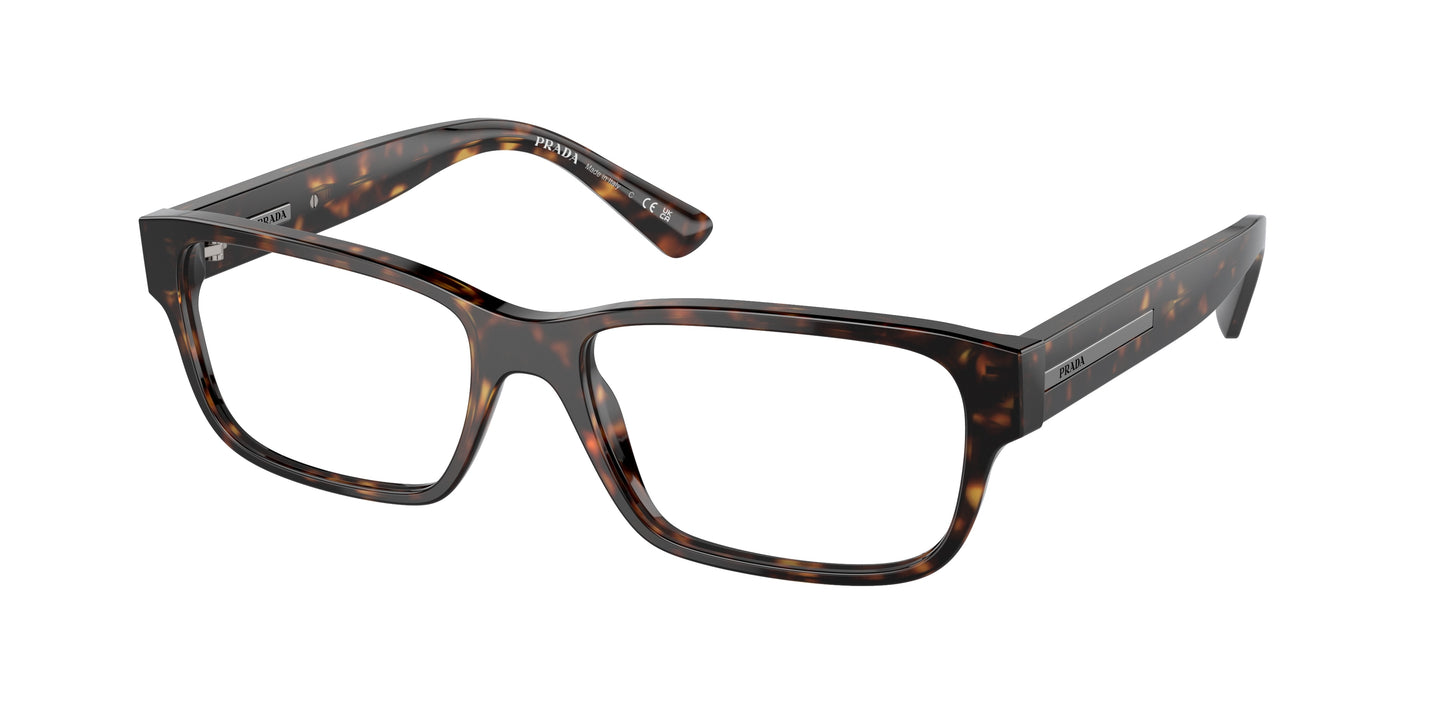 Prada PR18ZV Pillow Eyeglasses 2AU1O1-Havana 56-140-17 - Color Map Tortoise