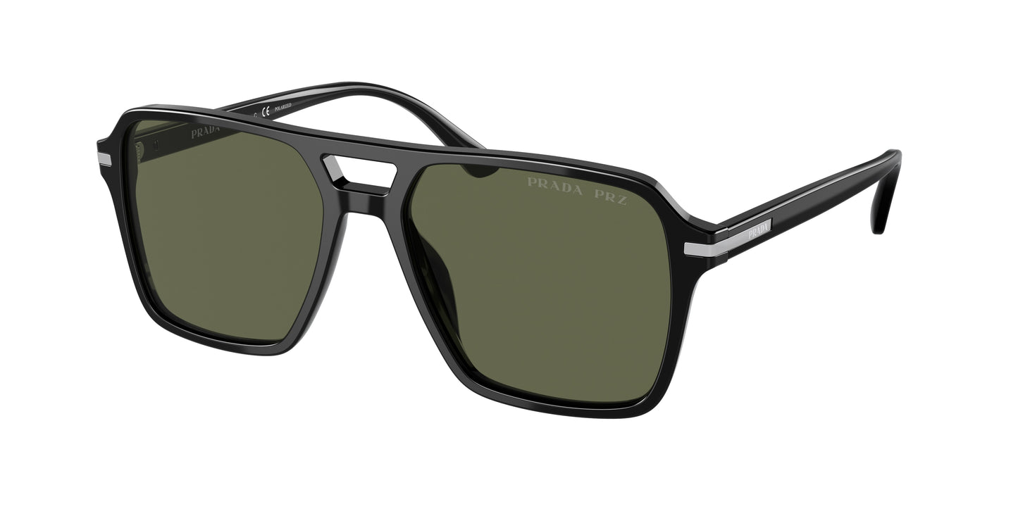 Prada PR20YS Pilot Sunglasses 1AB03R-Black 55-150-17 - Color Map Black