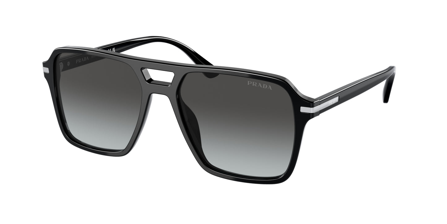Prada PR20YS Pilot Sunglasses 1AB06T-Black 55-150-17 - Color Map Black
