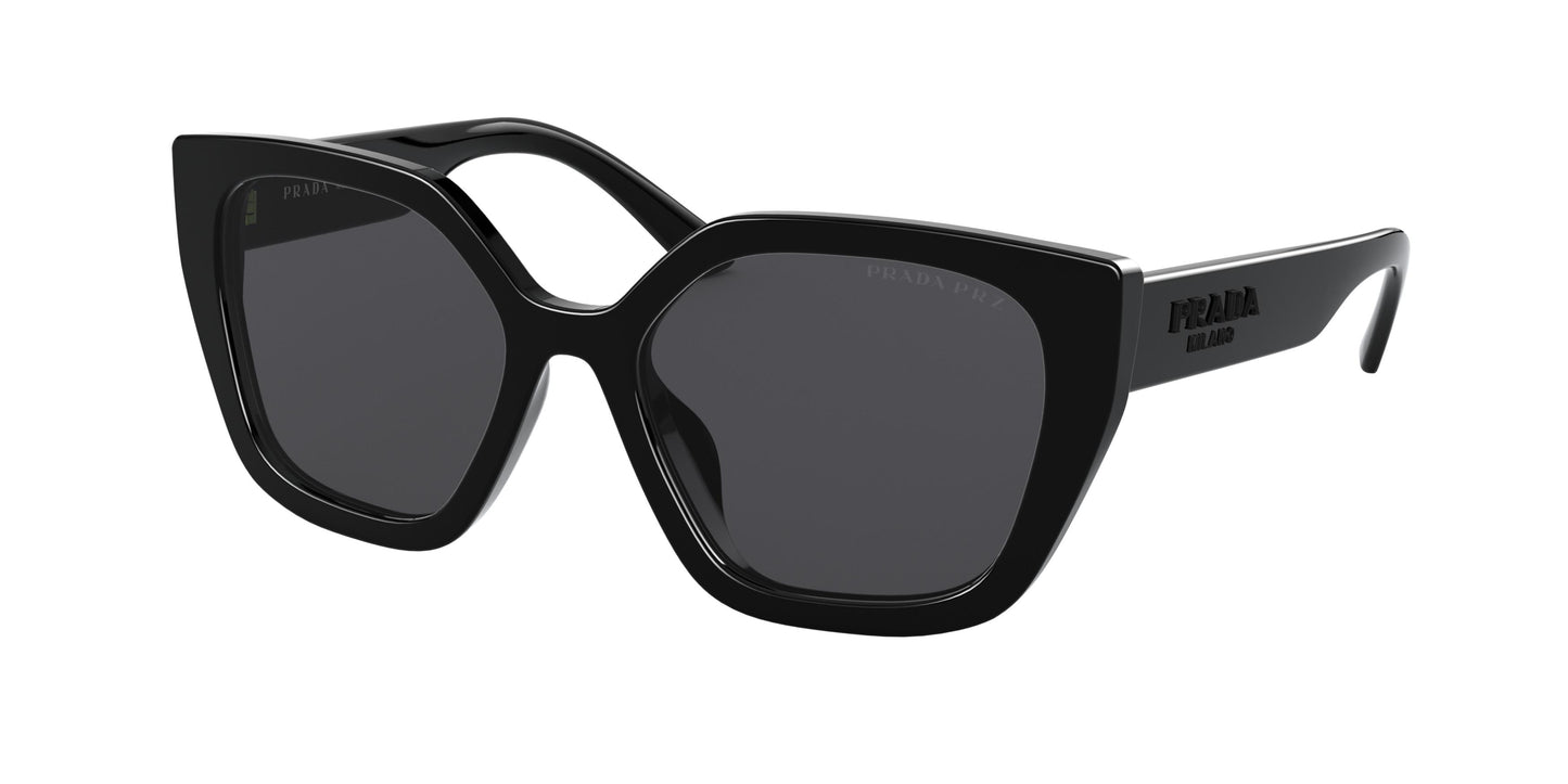 Prada PR24XS Rectangle Sunglasses 1AB5Z1-Black 52-140-18 - Color Map Black