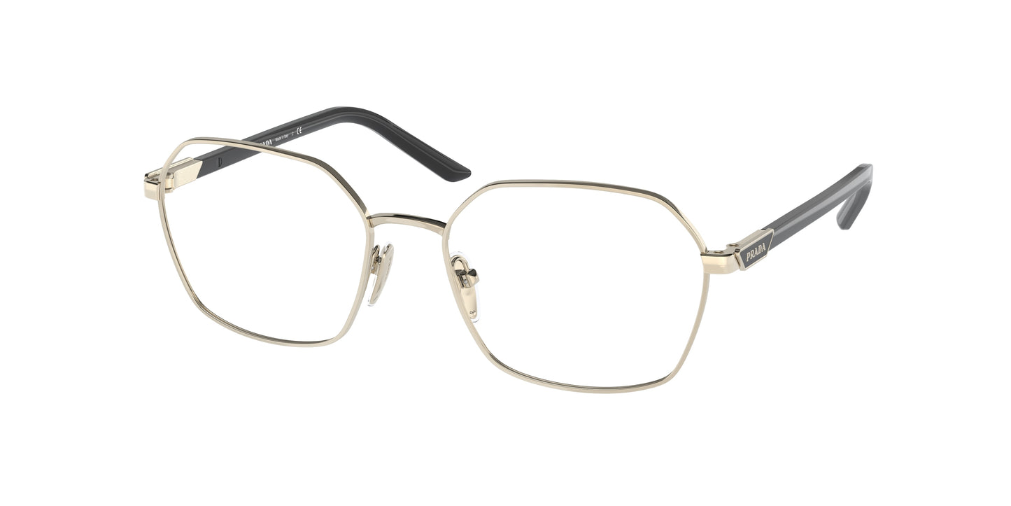 Prada PR55YV Square Eyeglasses ZVN1O1-Pale Gold 53-135-17 - Color Map Gold