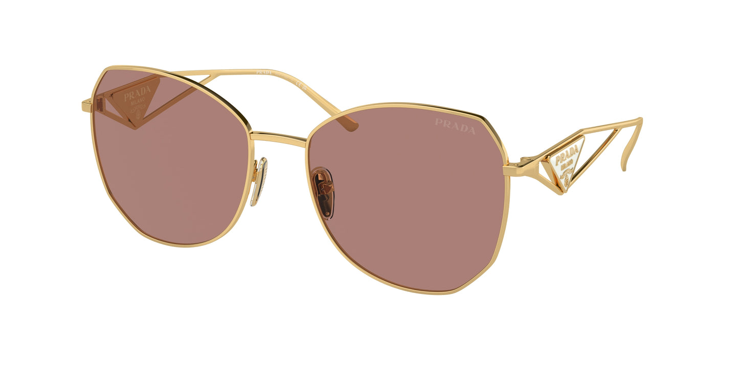 Prada PR57YS Irregular Sunglasses 5AK10D-Gold 57-140-18 - Color Map Gold