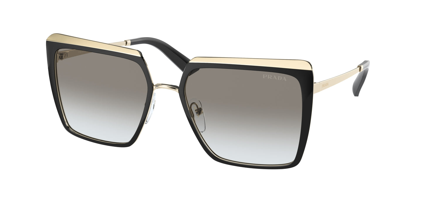 Prada PR58WS Square Sunglasses AAV0A7-Black/Pale Gold 57-140-18 - Color Map Black