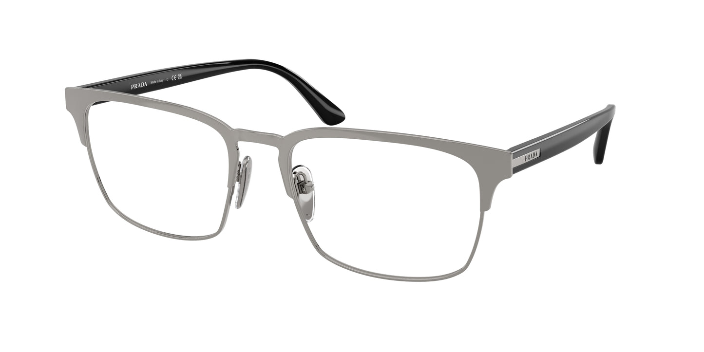 Prada PR58ZV Rectangle Eyeglasses 5AV1O1-Gunmetal 57-145-19 - Color Map Grey