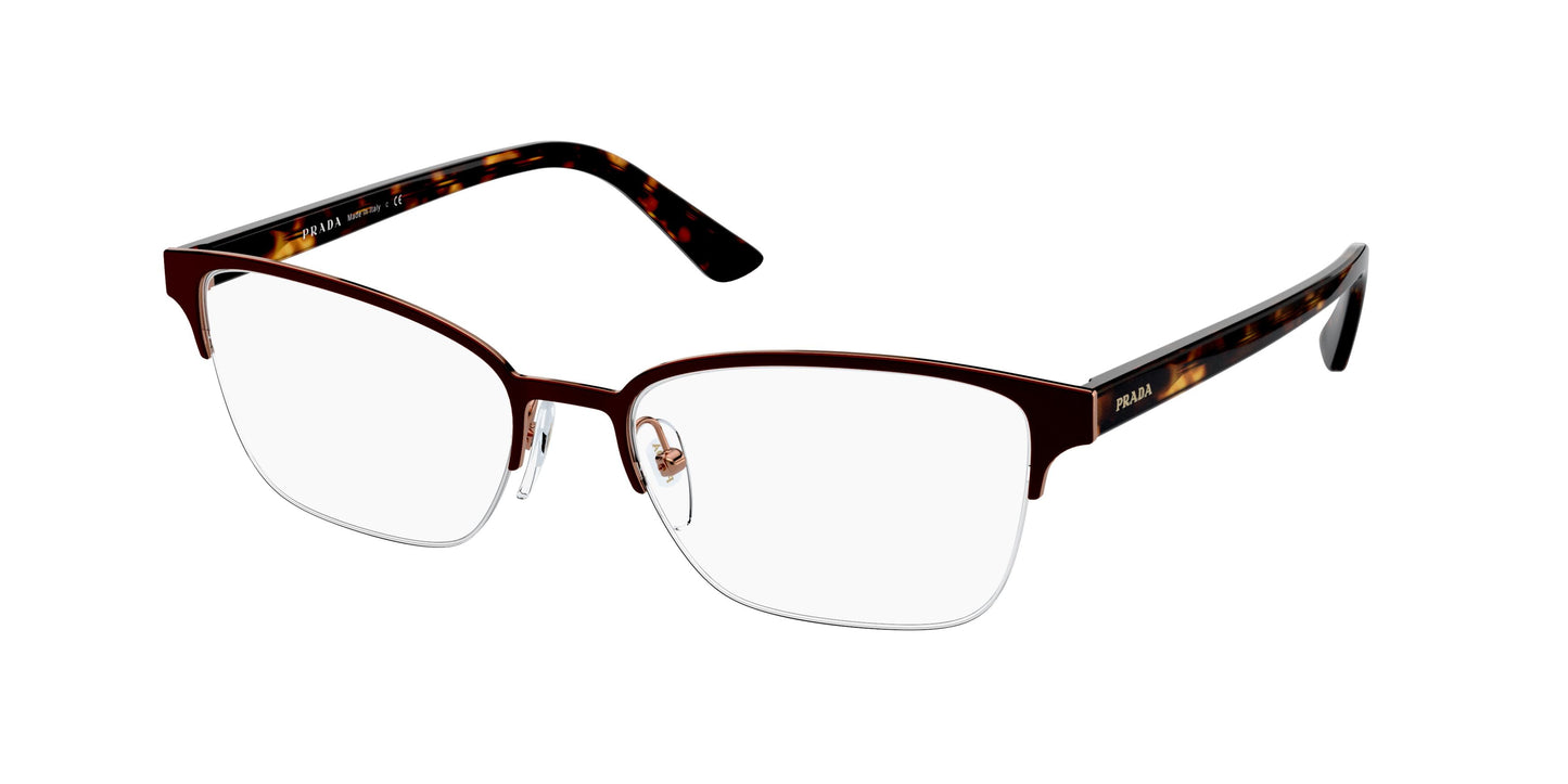 Prada MILLENNIALS PR61XV Cat Eye Eyeglasses 3311O1-Brown 54-145-17 - Color Map Brown