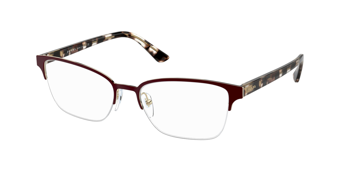 Prada MILLENNIALS PR61XV Cat Eye Eyeglasses 5521O1-Bordeaux 54-145-17 - Color Map Red