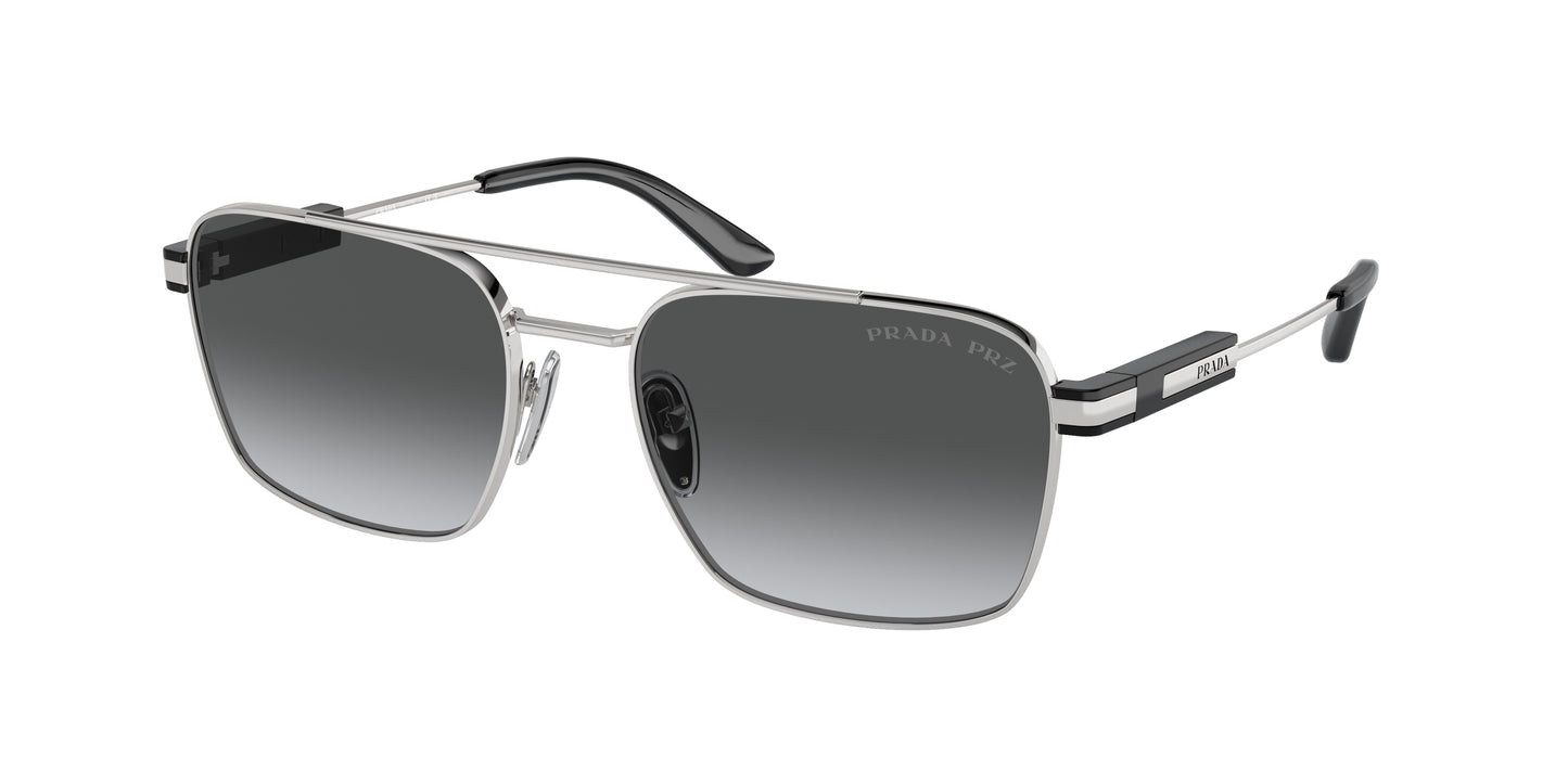 Prada PR67ZS Pillow Sunglasses 1BC5W1-Silver 56-145-18 - Color Map Silver