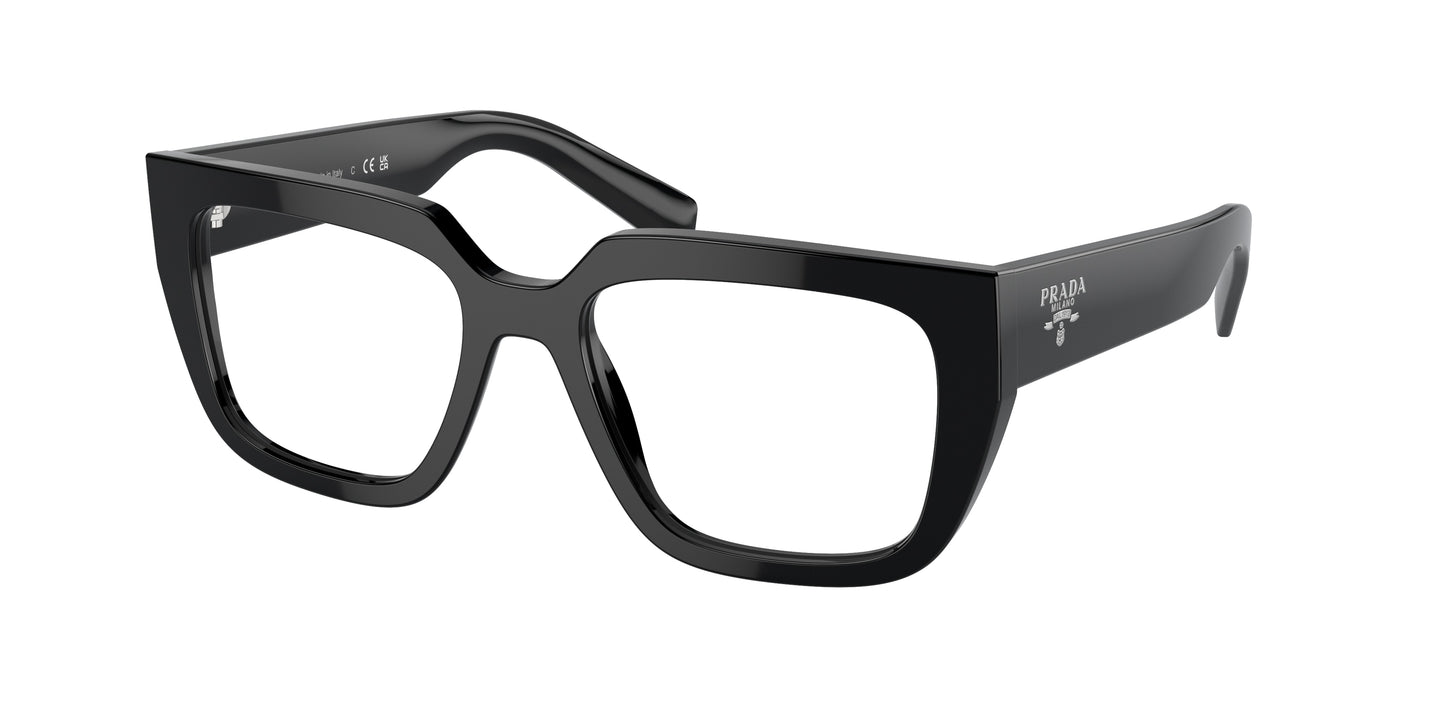 Prada PRA03VF Irregular Eyeglasses 16K1O1-Black 54-140-16 - Color Map Black