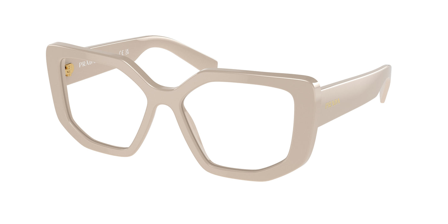 Prada PRA04V Irregular Eyeglasses 11O1O1-White 54-140-16 - Color Map White