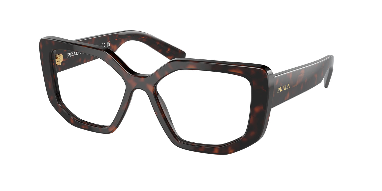 Prada PRA04V Irregular Eyeglasses 16N1O1-Havana 54-140-16 - Color Map Tortoise