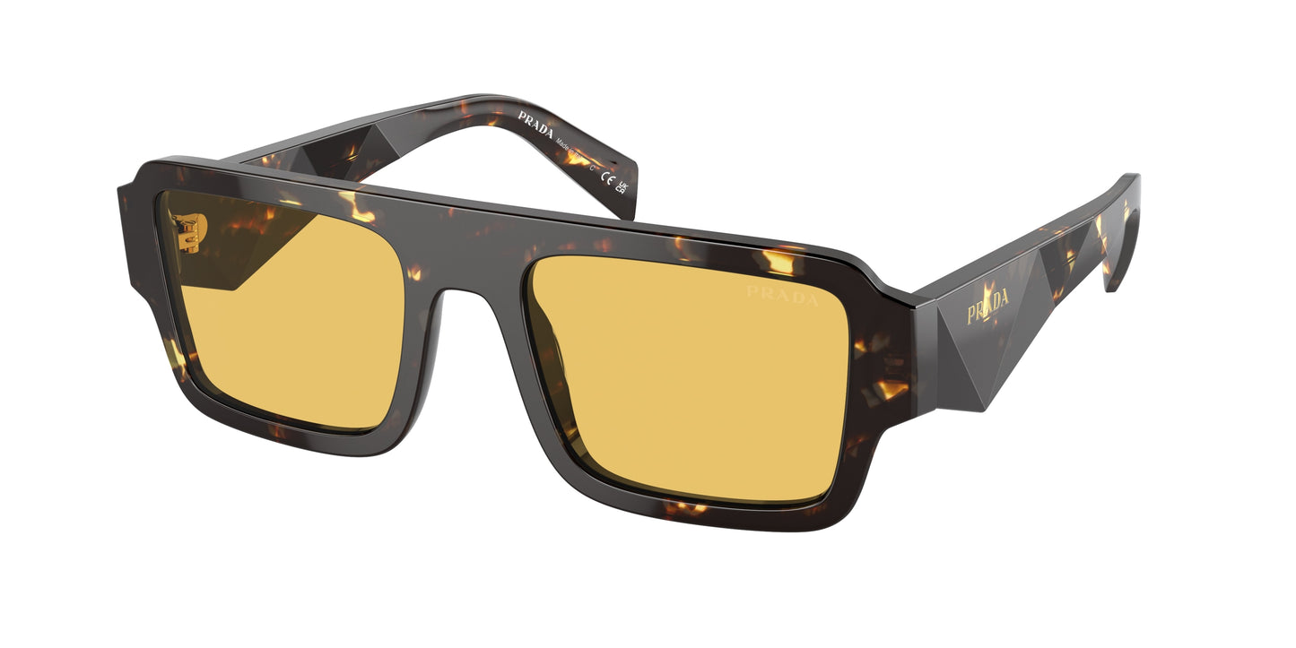 Prada PRA05SF Rectangle Sunglasses 16O10C-Black Malt Tortoise 55-145-19 - Color Map Brown