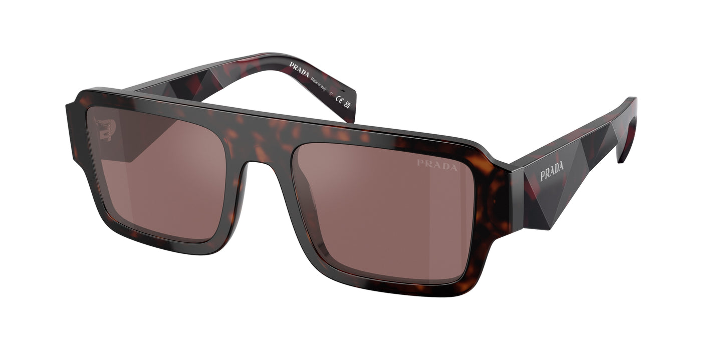 Prada PRA05SF Rectangle Sunglasses 17N90B-Briar Tortoise 55-145-19 - Color Map Brown