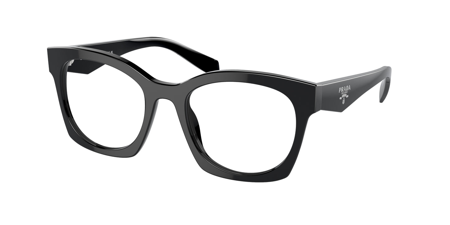 Prada PRA05VF Irregular Eyeglasses 16K1O1-Black 54-140-18 - Color Map Black