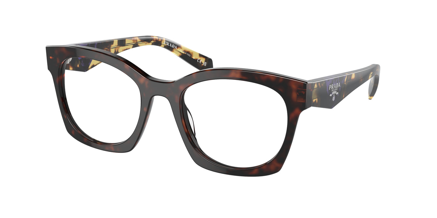 Prada PRA05VF Irregular Eyeglasses 17N1O1-Havana 54-140-18 - Color Map Tortoise
