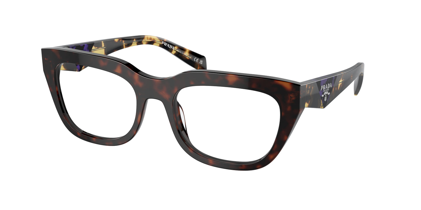 Prada PRA06VF Irregular Eyeglasses 17N1O1-Havana 55-140-18 - Color Map Tortoise