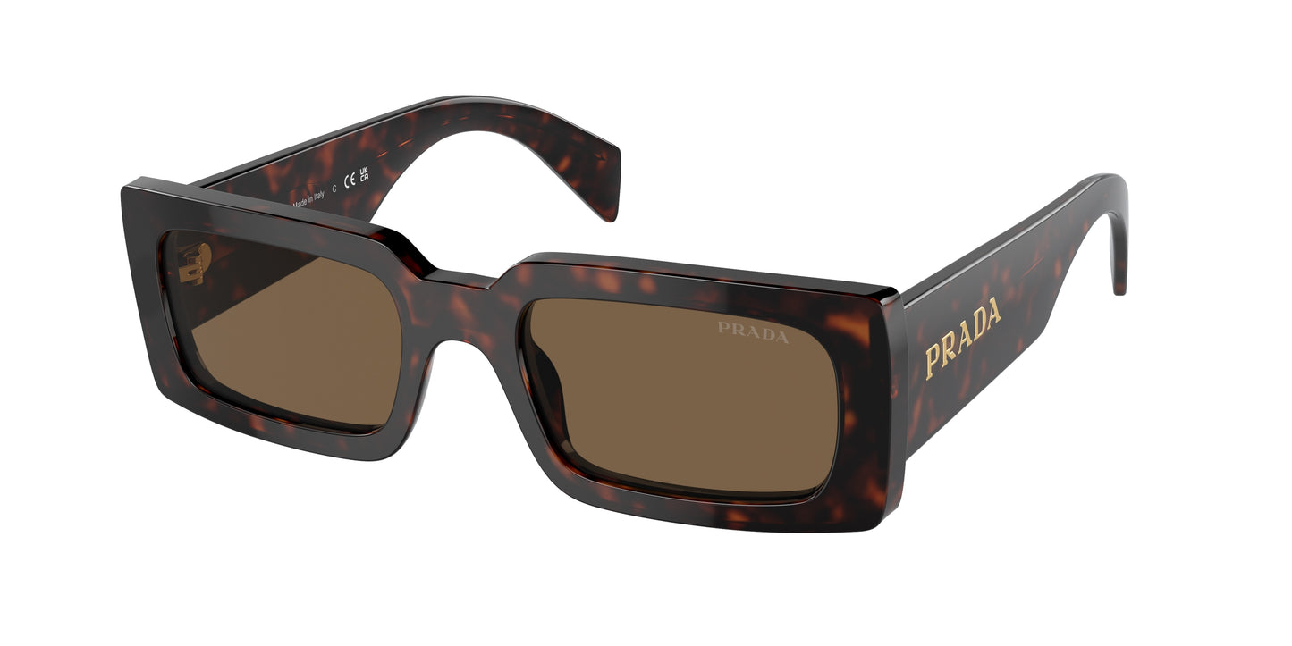 Prada PRA07S Pillow Sunglasses 16N5Y1-Briar Trotoise 52-145-20 - Color Map Brown