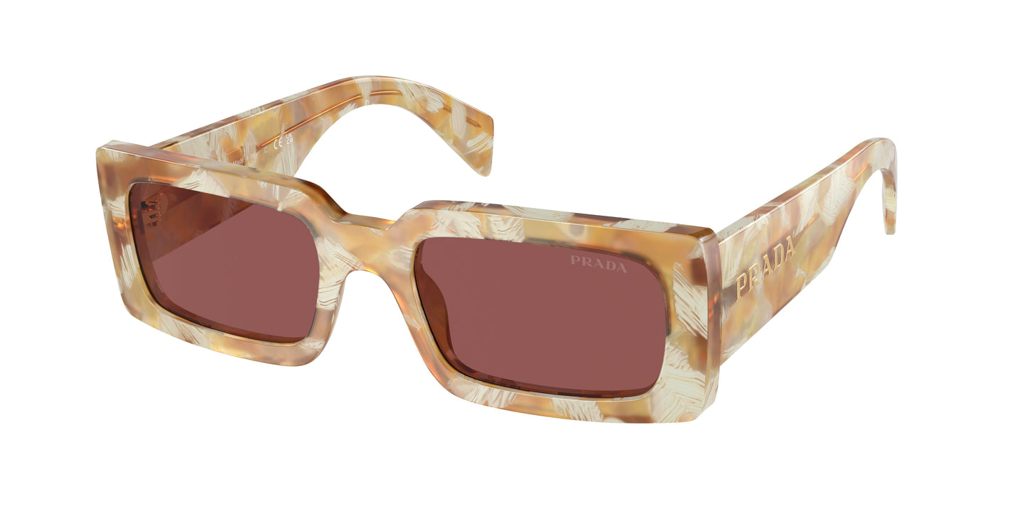Prada PRA07S Pillow Sunglasses 19N08S-Desert Tortoise 52-145-20 - Color Map Brown