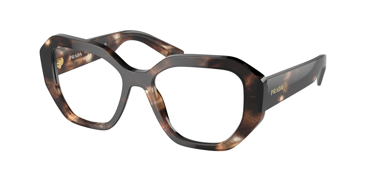 Prada PRA07VF Irregular Eyeglasses 07R1O1-Havana Caramel 54-140-16 - Color Map Brown