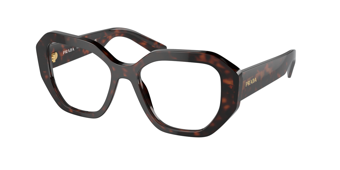 Prada PRA07VF Irregular Eyeglasses 16N1O1-Havana 54-140-16 - Color Map Tortoise