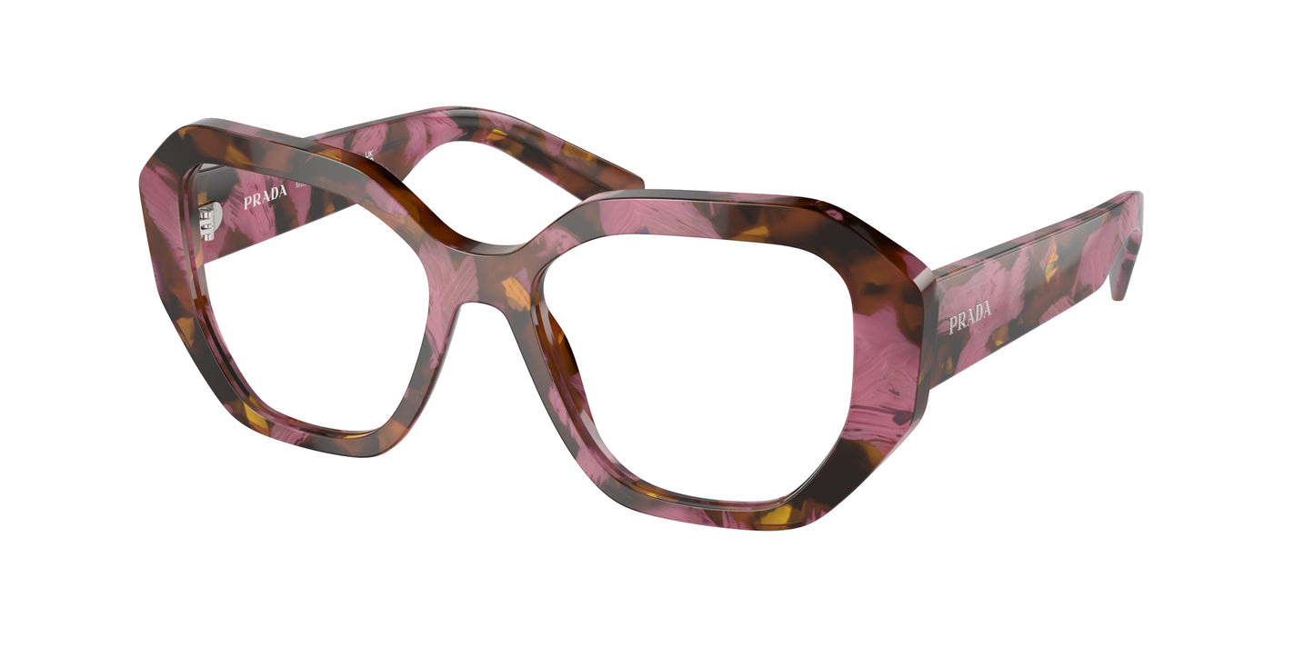 Prada PRA07VF Irregular Eyeglasses 18N1O1-Havana Cognac 54-140-16 - Color Map Brown