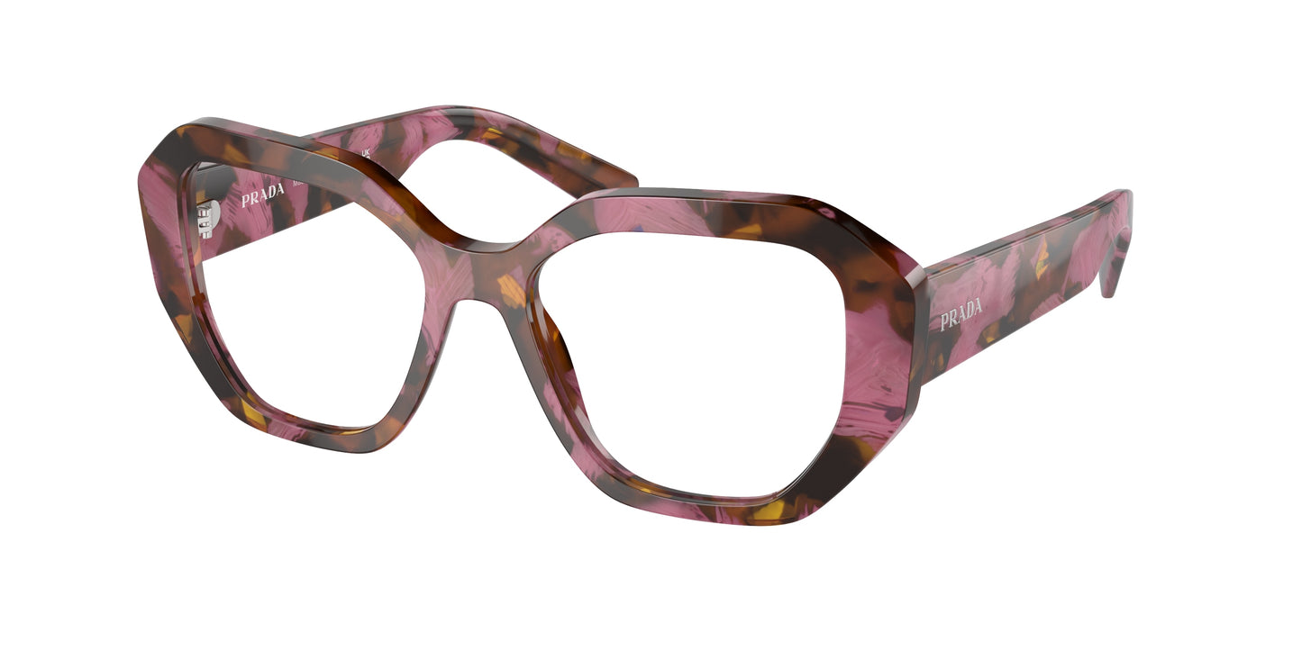 Prada PRA07V Irregular Eyeglasses 18N1O1-Havana Cognac 52-140-17 - Color Map Brown