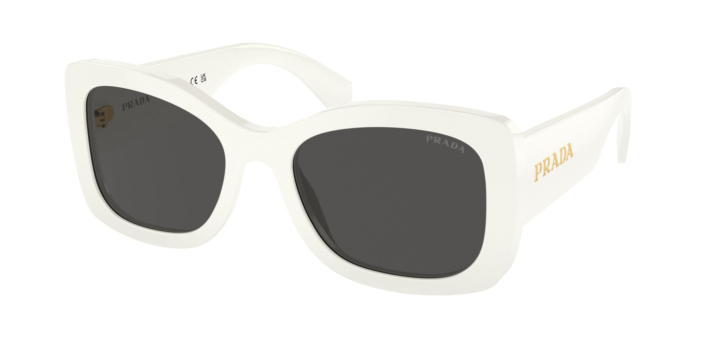 Prada PRA08SF Oval Sunglasses 1425S0-Talc 57-145-18 - Color Map White