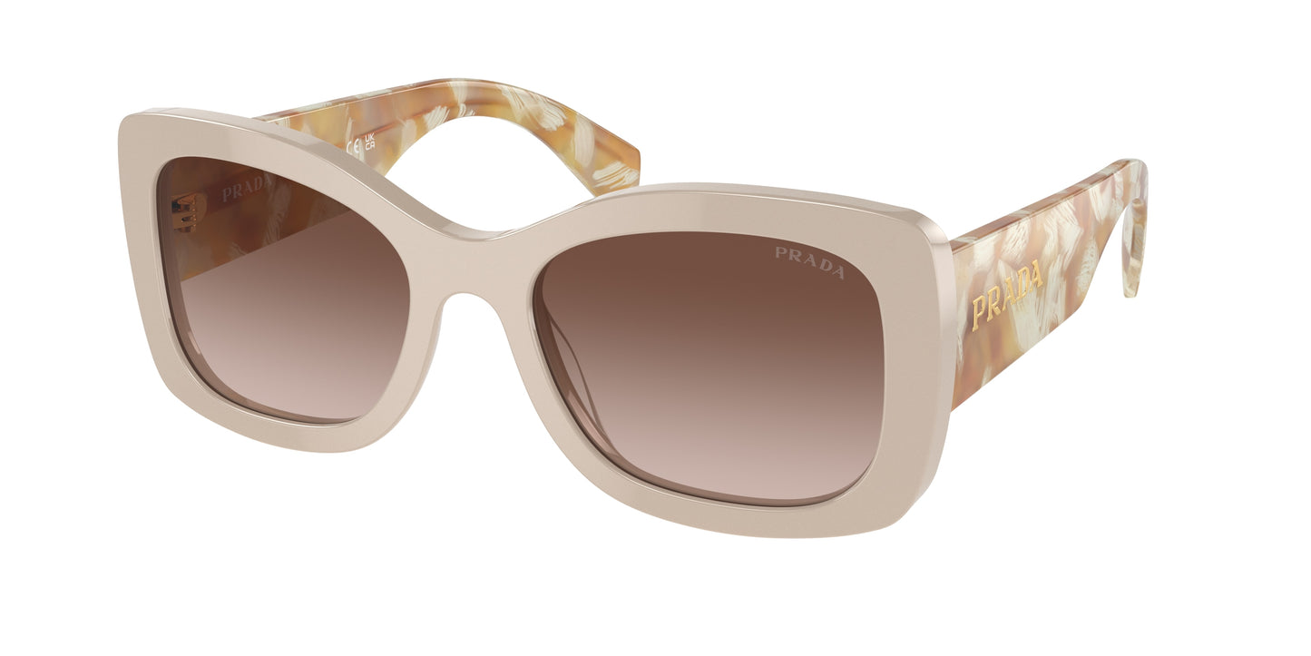 Prada PRA08S Oval Sunglasses 11O6S1-Desert 56-145-20 - Color Map Brown